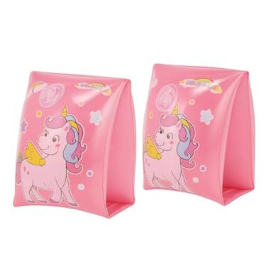 Imagem de Boia de Braço Infantil Unicórnio Rosa Para Crianças Acima de 3 Anos 20 x 13 cm