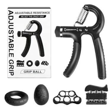 Imagem de Kit Hand Grip Ajustável 5 Peças Fortalecedor Mão Dedos Punho Exercício Reabilitação Resistência 5 a 60kg Antiestresse Portátil Compacto