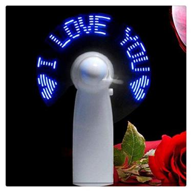 Imagem de AEWFRRV 1pcs Mini LED Ventilador de Luz Colorida Ventilador de Refrigeração Portátil Portátil Energia da Bateria com Alça Ventilador Piscante LED Fãs de Estudantes (Cor: Azul) yubin1993 (Cor: Azul)