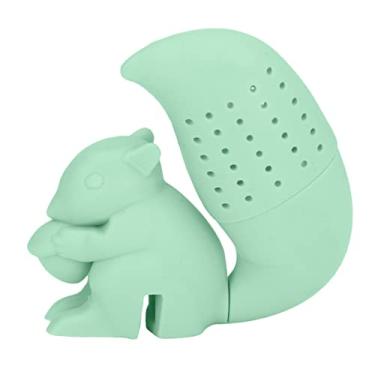 Imagem de GLOGLOW Filtro Infusor de chá de Silicone de Qualidade Alimentar, Alta Resistência Ao Calor, Design Bonito para Amantes de chá, Filtro de Em Forma de Esquilo, Nan (Verde)