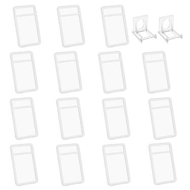 Imagem de PATIKIL Porta-crachá de grau com janelas de dupla face, 15 peças de capa protetora para cartão de identificação, porta-chaves, estojo rígido vertical com suporte de exibição para licenças de crédito