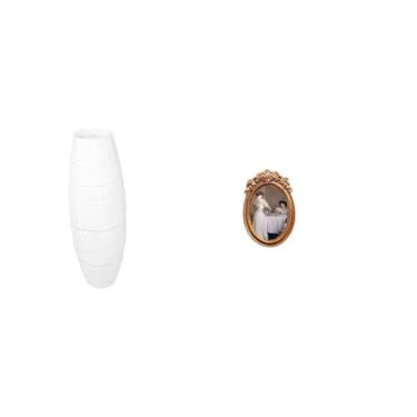 Imagem de Whtkoph Elegante Luminária de Chão com Cúpula de Papel E Moldura Decorativa em Resina para Fotos. Ideal para Quarto, Hotel, Escritório Ou Como Presente.