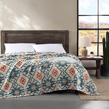 Imagem de Wrangler - Cobertor King, roupa de cama reversível de lã de pelúcia ultramacia, inspirado em Yellowstone (azul Dakota, King)