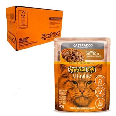 Imagem de Ração Úmida Special Cat Ultralife para Gatos Castrados Sabor Frango ao Molho 85g - Pack com 12 unidades