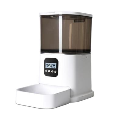 Imagem de Raçãoira Automática para Pets com Dosagem Programada Gravador de Voz Capacidade Grande 5L Dispenser Comida Seca Fontes Energia Duas Alimentação Remota Gatos e Cães