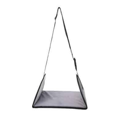 Imagem de Fockety Apoio para os pés ideal para viagens de avião, tipo rede, portátil e acolchoado, com alça ajustável, que não colapsa, item essencial para voos longos. (GRAY)