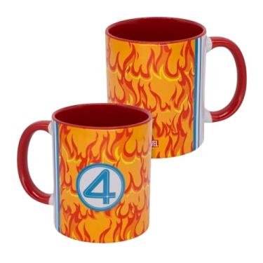 Imagem de Zonacriativa - Caneca Pop Tocha Humana Quarteto Fantástico Marvel 350ml | Porcelana, estampa de qualidade e ideal para o café dos heróis