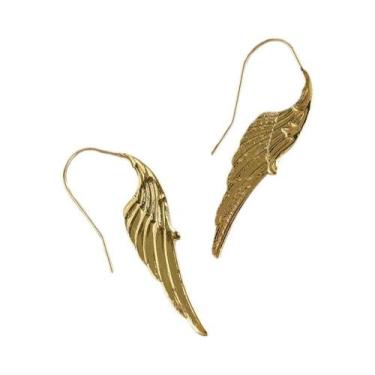 Imagem de Vintage asas de anjo brincos femininos vintage pena design pingente mo