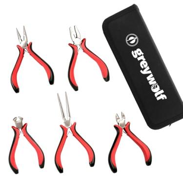 Imagem de Conjunto de 5 mini alicates, conjunto de alicates pequenos inclui alicates de ponta agulha