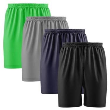 Imagem de Kit 4 Calção Short Futebol Basquete Vôlei Bermuda Dry Treino Academia-Masculino