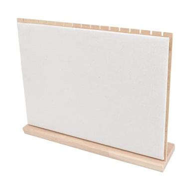 Imagem de KIMISS Expositor de Joias de Madeira - Rack de Colar Removível Em Forma de L Com 16 Slots para Lojas de Casa e Joias - Ideal para Colares, Pulseiras e Exibição de Organizadas