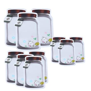 Imagem de aqxreight Saco de Vedação Com Zíper Sacos de Armazenamento Portáteis Reutilizáveis ​​para Armazenamento de Alimentos Sacos Com Fecho Ziplock para Lanches Conveniente Alimentos Simples, Fácil de