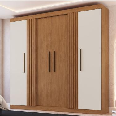 Imagem de Guarda Roupa Casal 6 Portas 2 Gavetas Ripado Suecia Faimec