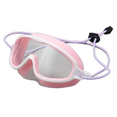 Imagem de Óculos de natação com cinta ajustável Visão ampla - Lente monobloco -embaçamento Confortável e à prova vazamentos para meninos meninas