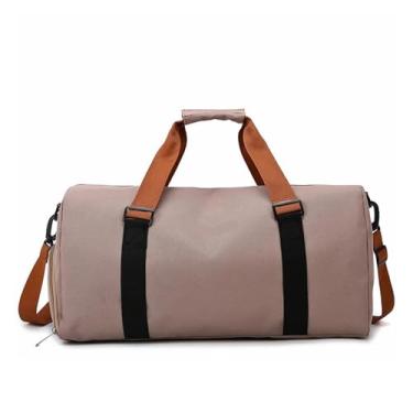 Imagem de TPUOTI Bolsa de ginástica fixável, tapete de ioga, bolsa esportiva, caminhada, acampamento, bolsa grande, bolsa de viagem portátil para mulheres e homens, Caqui, One Size