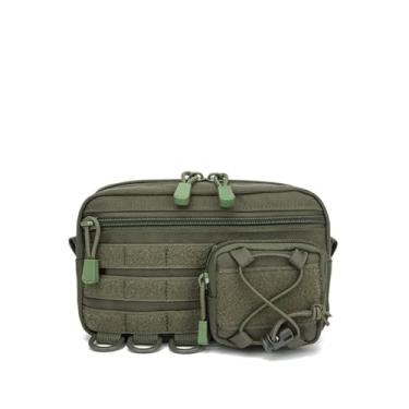 Imagem de EPANO Bolsa masculina para cinto, pochete Molle, acessórios, bolsa móvel para escalada multifuncional, acampamento, ferramentas masculinas, bolsa de quadril, bolsa de cintura, Verde, One Size