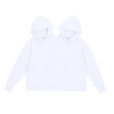 Imagem de Dynwave Moletom de casal combinando para assistir filmes ou fazer compras em casa, Branco