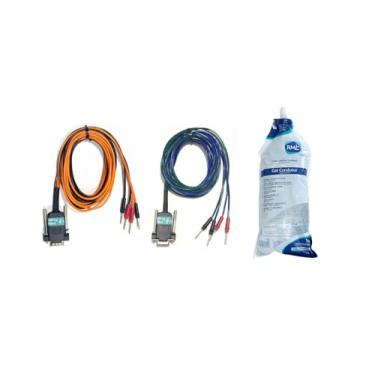 Imagem de Kit 02 Cabos Tens Fes Eletroestimulção Fisioterapia Com 01 Unidade De Gel 1Kg