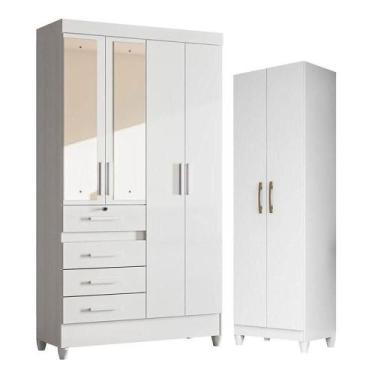 Imagem de Guarda Roupa Infantil Sobral Com Espelho E Armário Multiuso New íris B