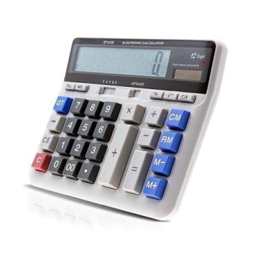 Imagem de Dioche Calculadora Eletrônica Grande de 12 Dígitos Energia da Bateria Solar Calculadora de Escritório de Mesa Com Botão Grande Com Função de Memória para Material de Escritório de