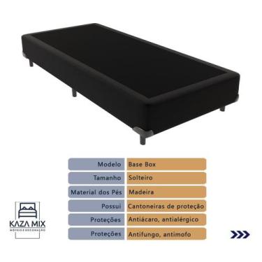 Imagem de Ortobom Superpocket Solteiro Molas Ensacadas D26 e Box Preto