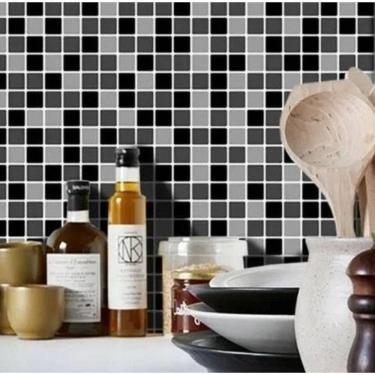 Imagem de 3 Metros x45cm Papel de Parede Pastilha Mesclada Adesivo Impermeável e Lavável Decoração Cozinha Banheiro