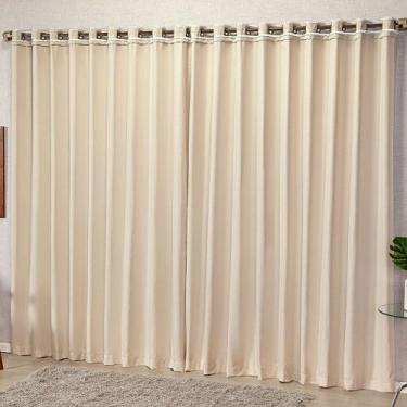 Imagem de Cortina La Bela 3 Metros Micropercal Sala Quarto para Varão - Bege - C
