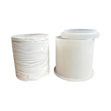 Imagem de Molde De Silicone Redondo Para Vaso De Flores De Concreto DIY, Caixa D