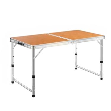 Imagem de Mesa Dobrável Portátil Vira Maleta Camping Praia 120x60cm(Madeira)