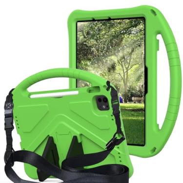 Imagem de QYiiD Capa infantil para iPad (A16) 11 polegadas 2025, iPad 10ª geração 10,9 polegadas 2022, capa protetora infantil EVA à prova de choque com alça de suporte, alça de ombro e suporte para iPad 11/10ª