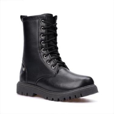 Imagem de Bota Coturno Infantil Menina Cano Alto Longo Confortável-Feminino