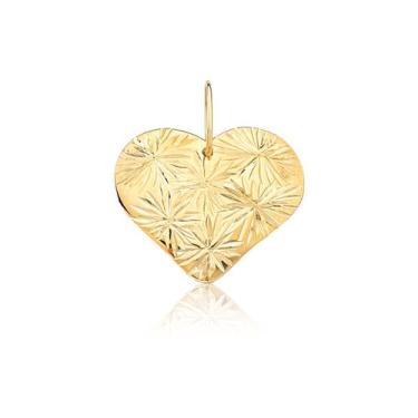 Imagem de Pingente de Ouro Coração Estrela Ouro 18k P123 - MAEHLER Arte Em Joias