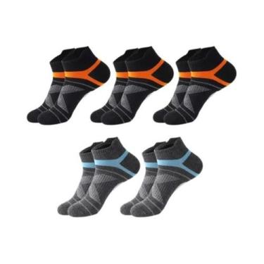 Imagem de Meias De Algodão Casuais Para Verão Masculinas, Respirável, 5 Pares, T