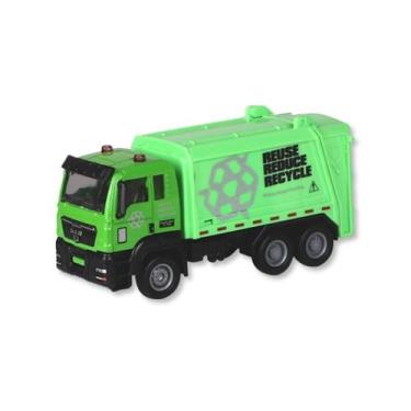Imagem de Carrinho de brinquedo colecao profissoes super trucks coleta de lixo -