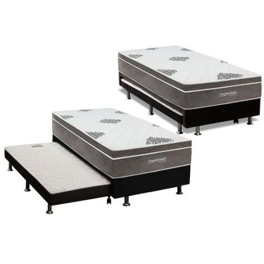 Imagem de Cama Box C/ Auxiliar Solteiro: Colchão Inovaflex Ensacadas Essential+base Crc Corano Black (88x188)