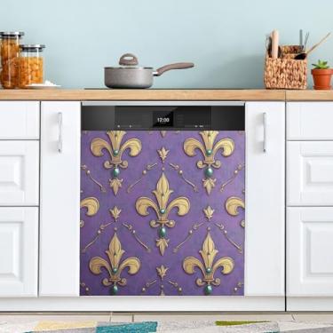 Imagem de ATTX Capa magnética para lava-louças Mardi Gras | Adesivo decorativo de eletrodomésticos de 58 x 66 cm para armários domésticos e eletrodomésticos (116)