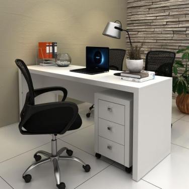 Imagem de Conjunto de Escritório com Gaveteiro com Rodinhas 3 Gavetas e Mesa par