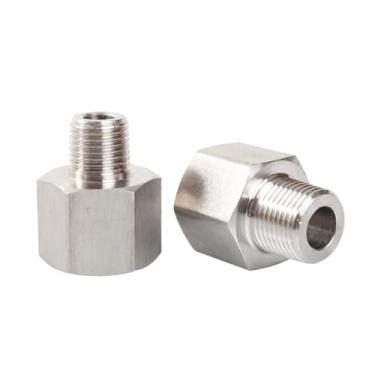 Imagem de BSPP fêmea para BSPT macho rosca métrica 304 aço inoxidável redutor bucha sextavada encaixe de tubulação adaptador de gás água conector acoplador (fêmea M8X1_macho M10X1)