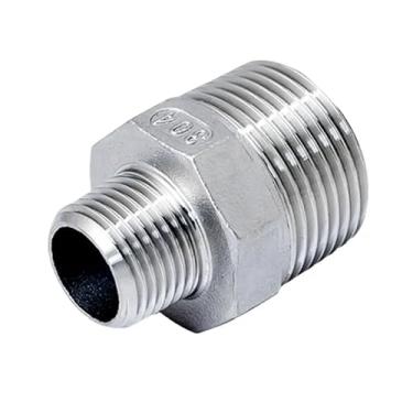 Imagem de 1/20.3 cm 1/10.2 cm 3/20.3 cm 1/5.1 cm 3/10.2 cm 2.5 cm 5.1 cm 7.6 cm 10.2 cm BSP NPT bocal sextavado macho 304 adaptador de conector de encaixe de tubo de aço inoxidável (BSPT SS304,4 para 5,5 cm (2