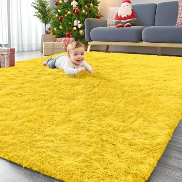 Imagem de OLANLY Tapetes de área grande laváveis na máquina de 20 x 25 cm para sala de estar, quarto, tapete felpudo macio e fofo, tapete de piso interno para crianças, meninas e meninos, dormitórios, berçário