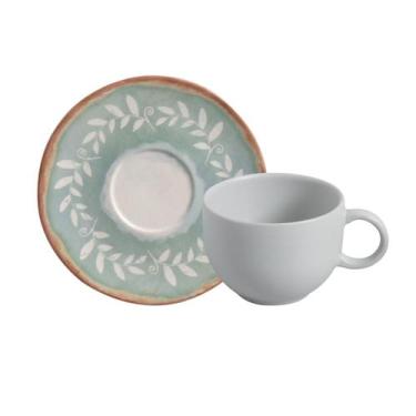 Imagem de Conjunto com 6 Xícaras de Chá com Pires Coup Stoneware New Mediterrâne