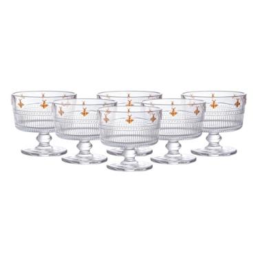 Imagem de Jogo de 6 Taças para Sobremesa - Pintador a Mão - Pequenos Voadores - Cristal Ecológico - 190 ml - L Hermitage