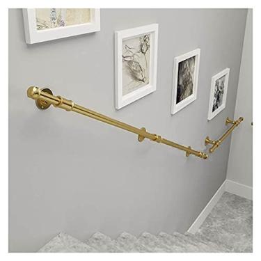Imagem de Kit de corrimão de escada antiderrapante dourado para idosos/crianças/deficientes/mulheres grávidas, fácil instalação, trilho de metal (60 cm)