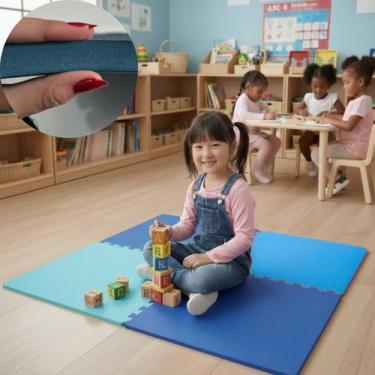 Imagem de Kit 6 Tatame Tapete EVA Infantil 50x50cm 20mm Emborrachado Diversas Co