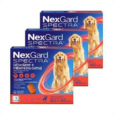 Imagem de 3 Nexgard Spectra 30,1 A 60kg Pulga Carrapato Sarna Vermes - Boehringe