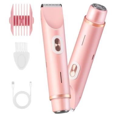 Imagem de Paradise Bliss Quality Aparador de biquíni feminino, barbeador elétrico, barbeador elétrico de cabeça dupla, barbeador corporal feminino dois em um e aparador de pelos corporais à prova d'água Ipx67