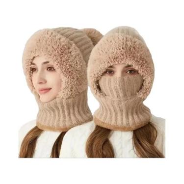 Imagem de Gorro De Malha Térmico À Prova De Vento Com Protetores De Orelha E Aqu