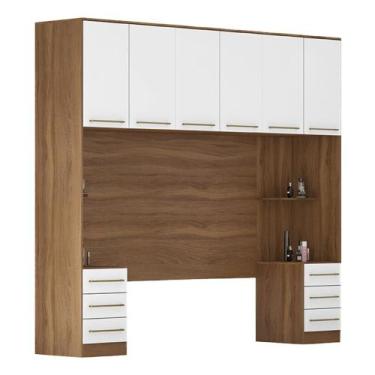 Imagem de Guarda Roupa Cabeceira Modulado Irlanda com 6 Porta 6 Gaveta - Loja Do