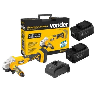 Imagem de Esmerilhadeira Vonder IEV 1808 + 2 Baterias DWT 18V 4Ah