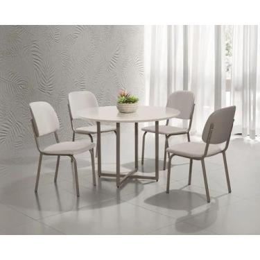 Imagem de Conjunto mesa romana dc rd 1,10 mdf c/vidro-4 cad.napoli dc - f/v a - 